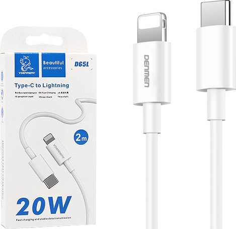 Kabel USB Vega USB-C - Lightning 2 m Biały (6973224877526)