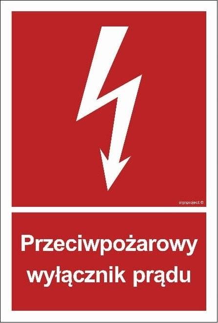 Mój dom Przeciwpożarowy Wyłącznik Prądu 10X14,8 Płyta Foto Libres Polska Sp Sgp-Bb012_100X148_Ps 5904937048539