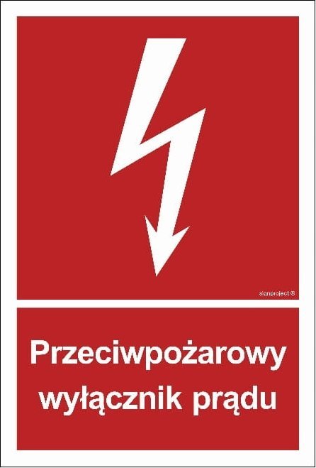 Mój dom Przeciwpożarowy Wyłącznik Prądu 10X14,8 Płyta Foto Libres Polska Sp Sgp-Bb012_100X148_Ps 5904937048539