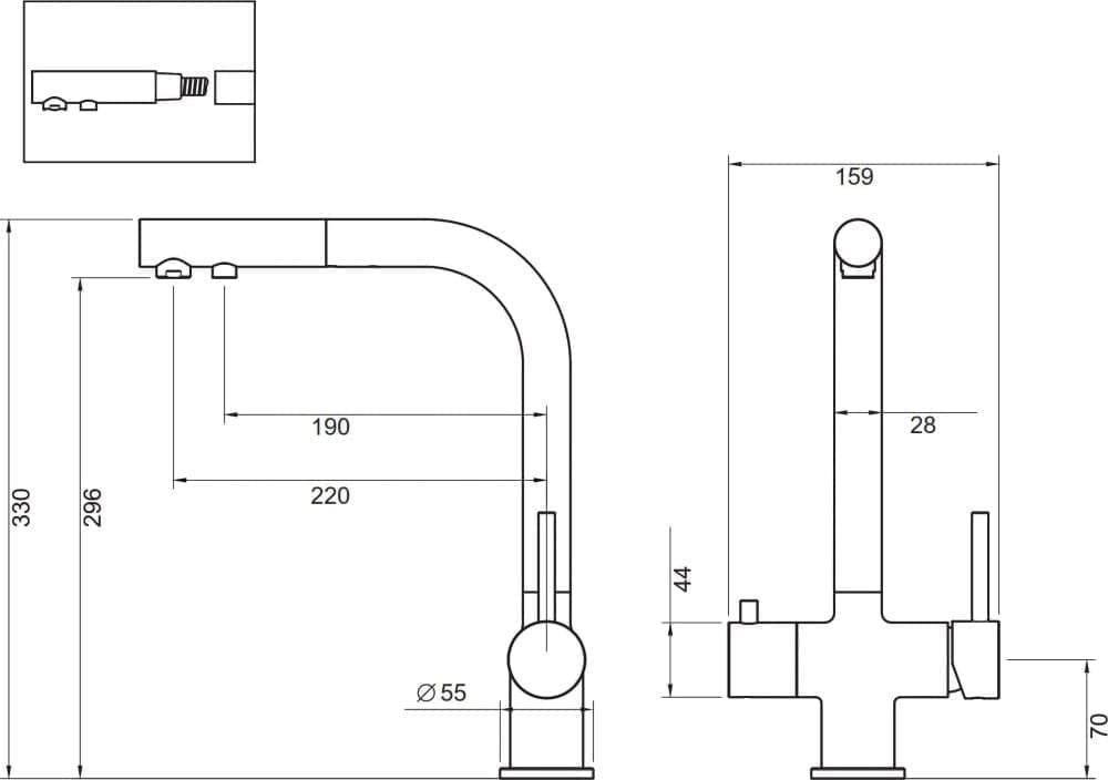 Bateria kuchenna Blue Water Apala stojąca mosiądz (BW-5901730616255)