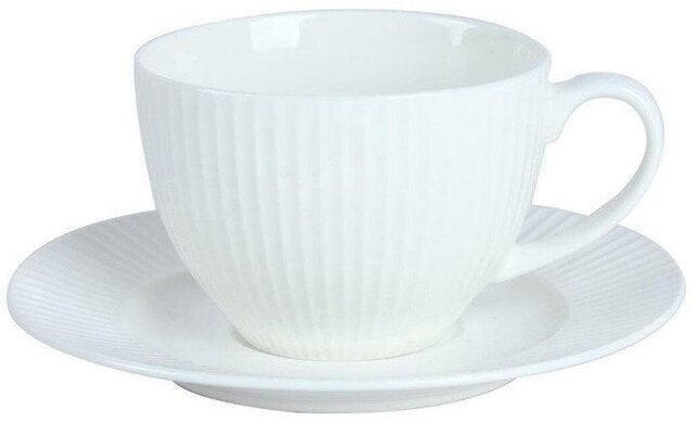 CUP AND SAUCER VERTIC LINE WHITE 240ML