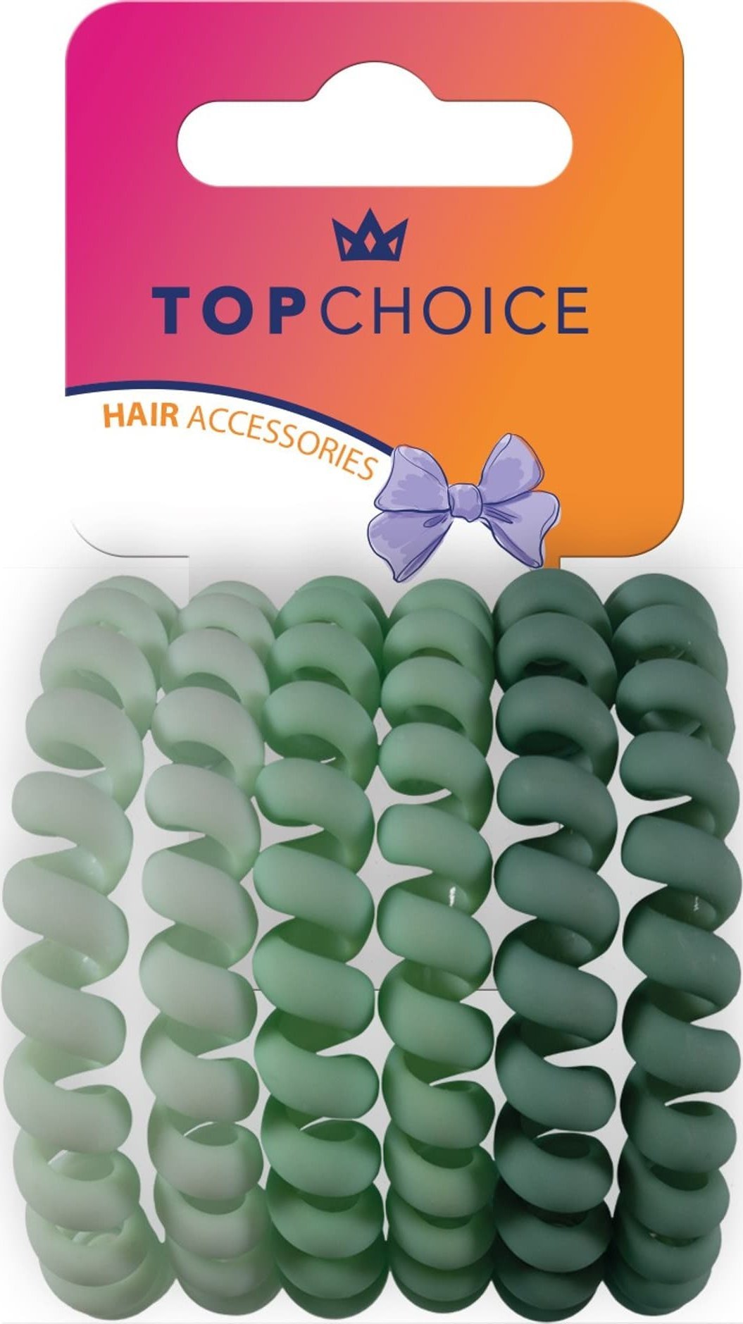 Top Choice TOP CHOICE Gumki do włosów - zielone (20025) 1 op. - 6 szt.