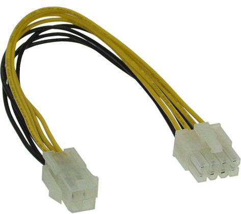 InLine ATX/EPS 4-pin - ATX/EPS 8-pin, 0.2m, Żółty (26633)