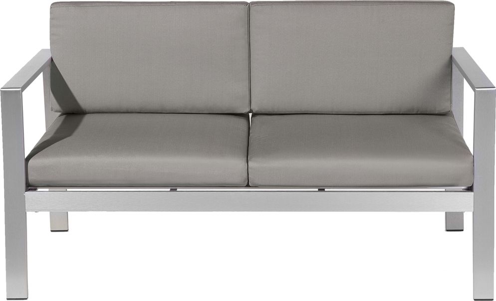 Beliani Sofa ogrodowa 2-osobowa ciemnoszara SALERNO