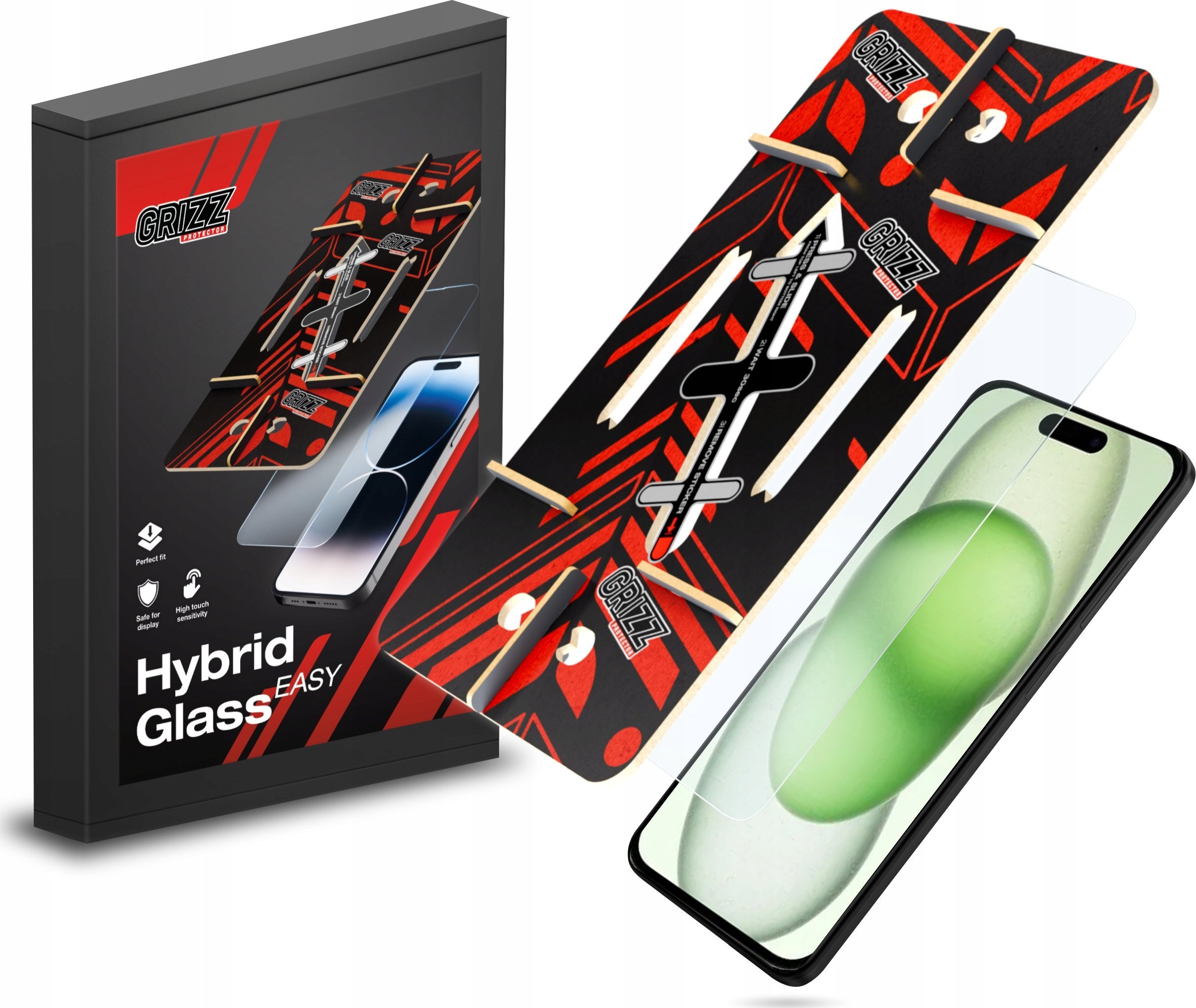 GrizzGlass Szkło hybrydowe HybridGlass Easy do Apple iPhone 15