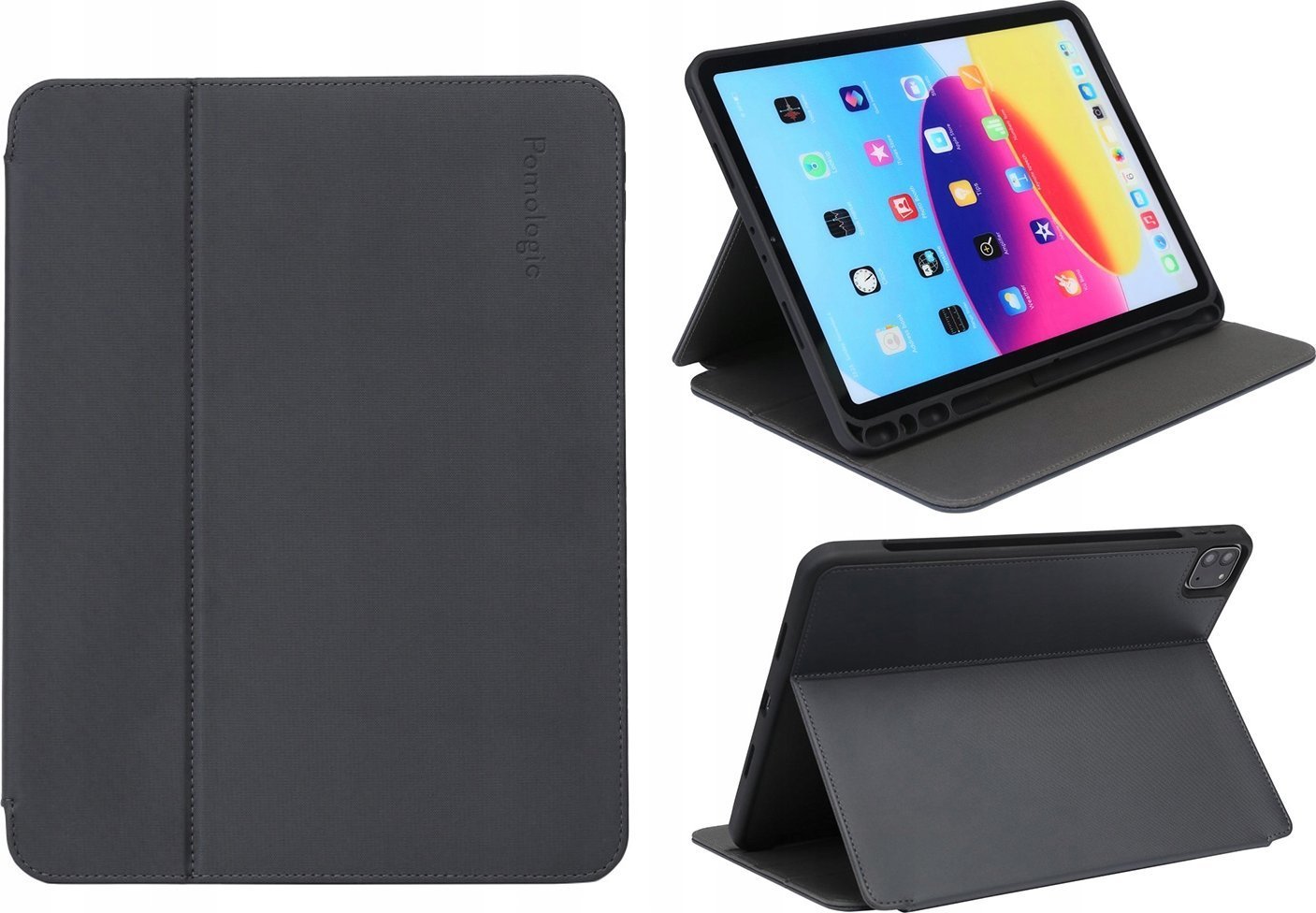 Etui na tablet Pomologic Obudowa ochronna BookFolio do iPad Pro 11" 1/2/3/4G antracytowa