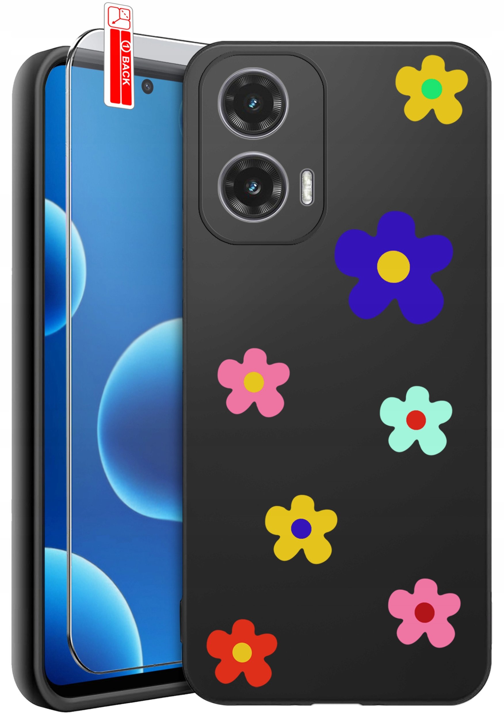 ETUI do Motorola Moto G45 5G | WZORY | SILIKONOWE MATT CASE + SZKŁO 9H