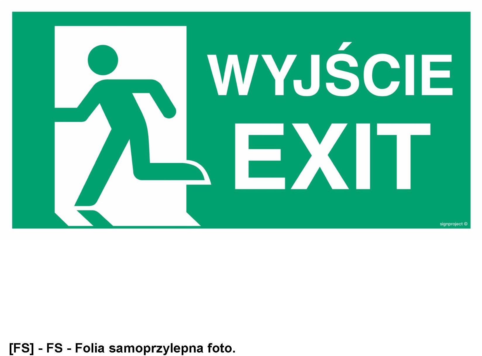 AC076 - Wyjście / EXIT lewostronne 400x200