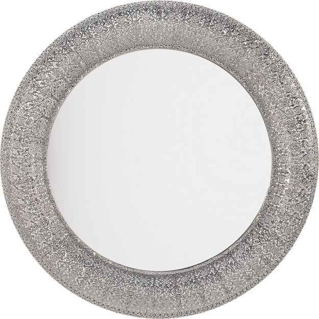 Beliani Lustro ścienne 80 cm srebrne CHANNAY