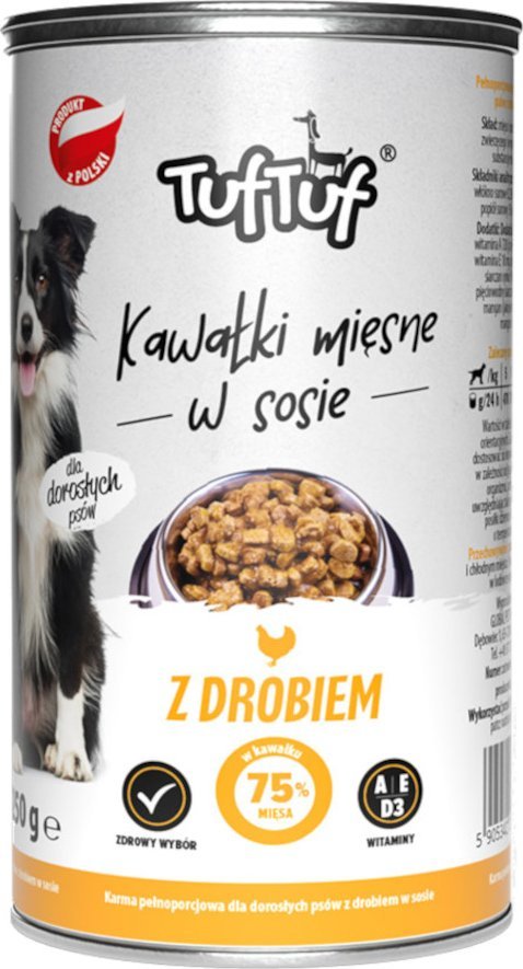 BULT Karma mokra dla psa TUF TUF kawałki mięsne z drobiem 1,25 kg