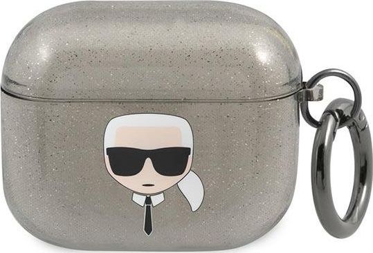 Karl Lagerfeld Etui ochronne KLA3UKHGK Glitter Karl`s Head do AirPods 3 szare
