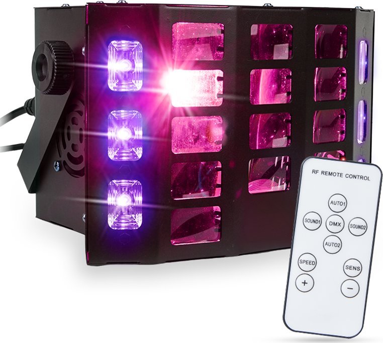 LIGHT4ME LIGHT4ME EFEKT LED MULTIEFEKT ŚWIETLNY TURBO DERBY 3IN1 RGBW-UV + PILOT