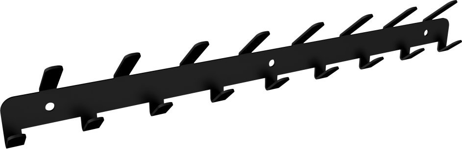 MT3CH Metalowy wieszak ścienny wiszący do przedpokoju na kurtki ubrania klucze loft 17 haków czarny