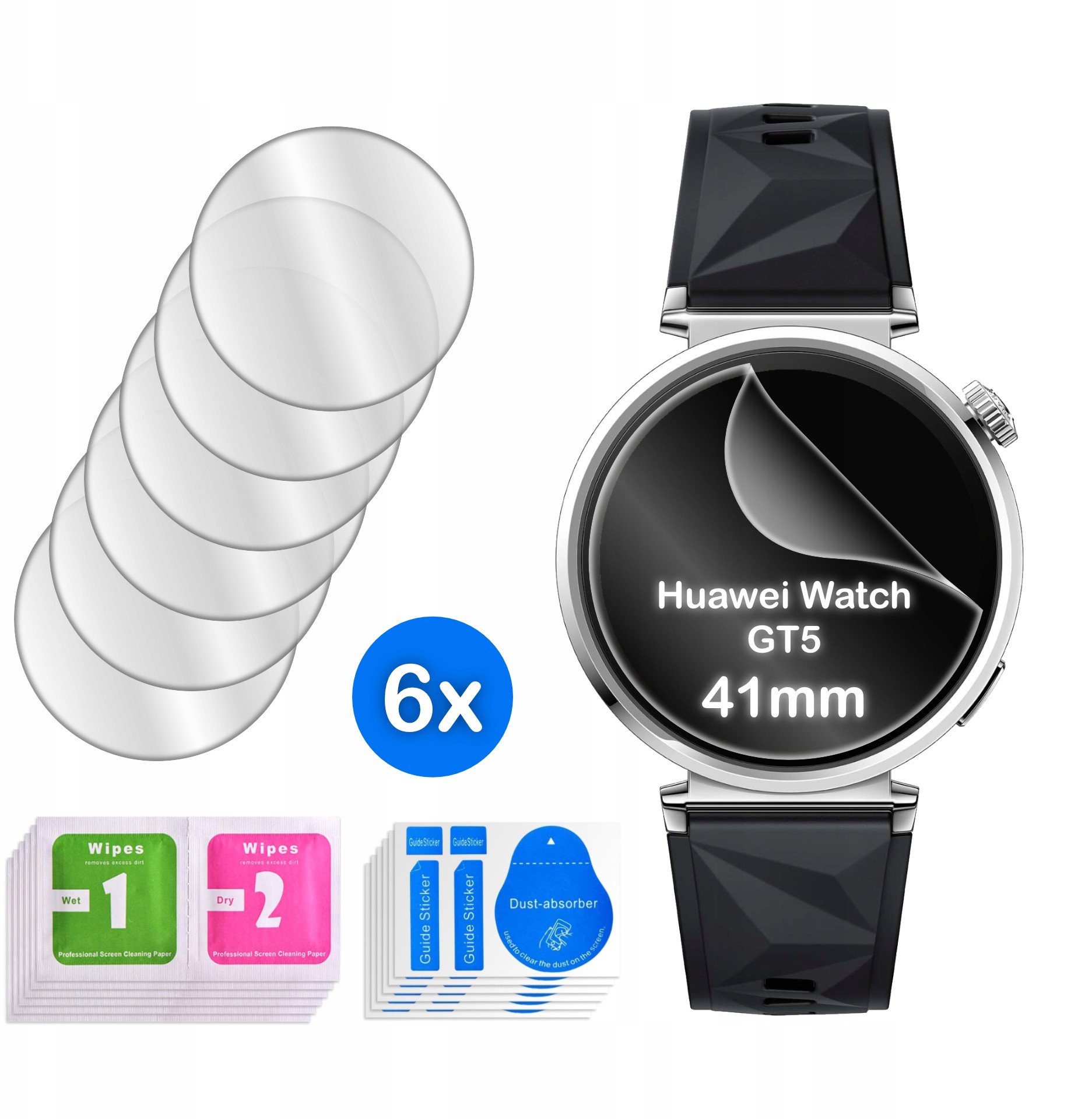 FOLIA do Huawei Watch GT5 41mm HYDROŻELOWA OCHRONNA na ekran 3D 6 sztuk