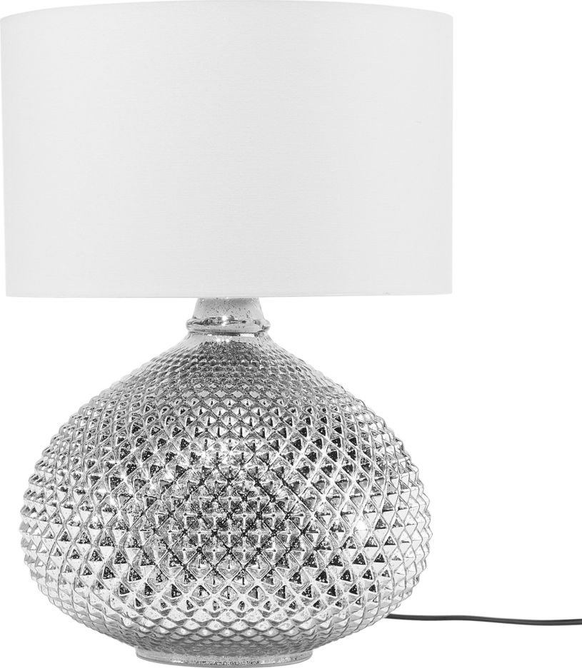 Lampa stołowa Beliani Lampa stołowa szklana srebrna MADON