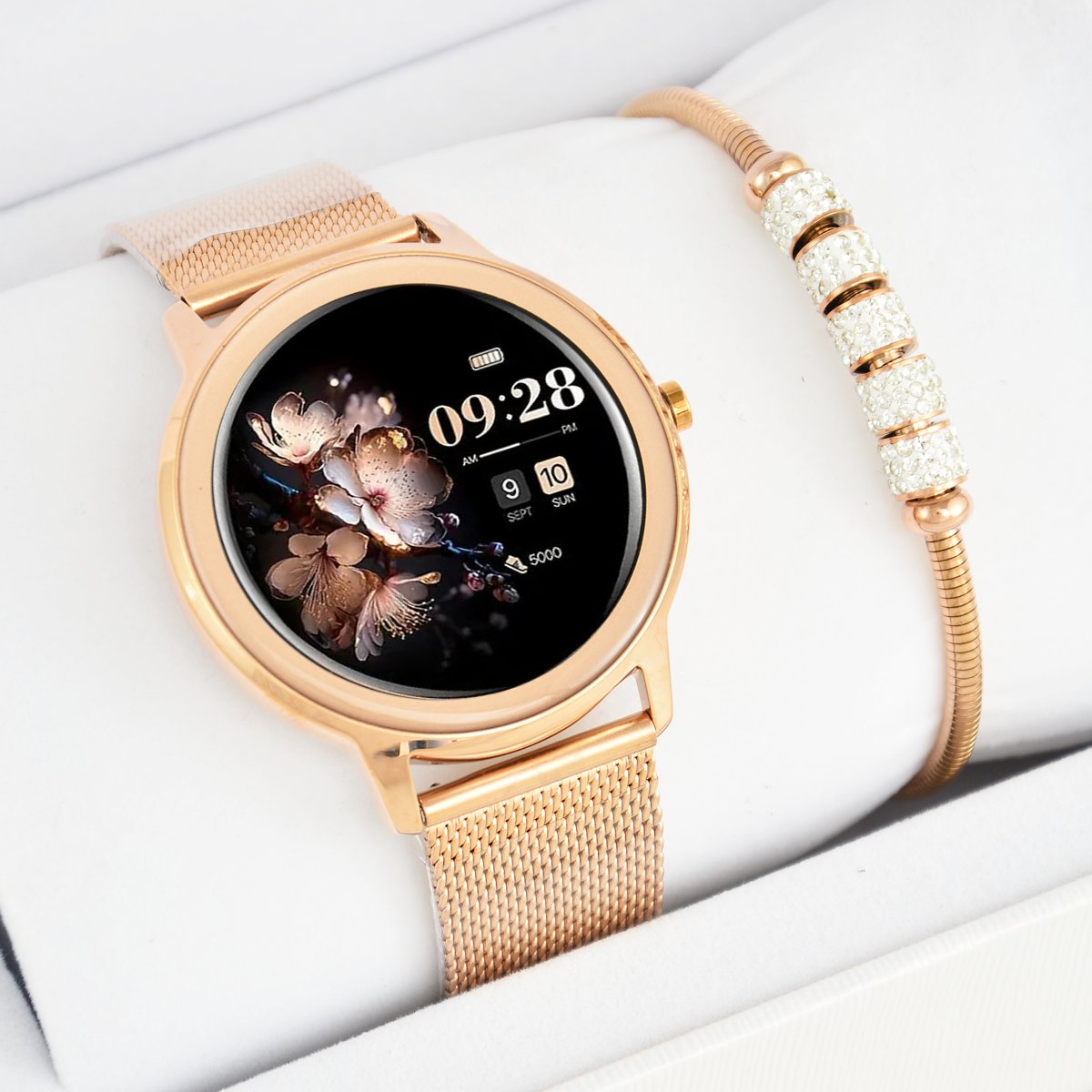Zestaw damski zegarek SMARTWATCH RUBICON RNBE66 rosegold