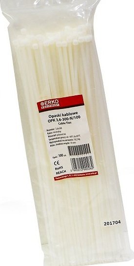 Organizer Erko Opaska zaciskowa biała OPK 300/3,6 op.100szt ERKO