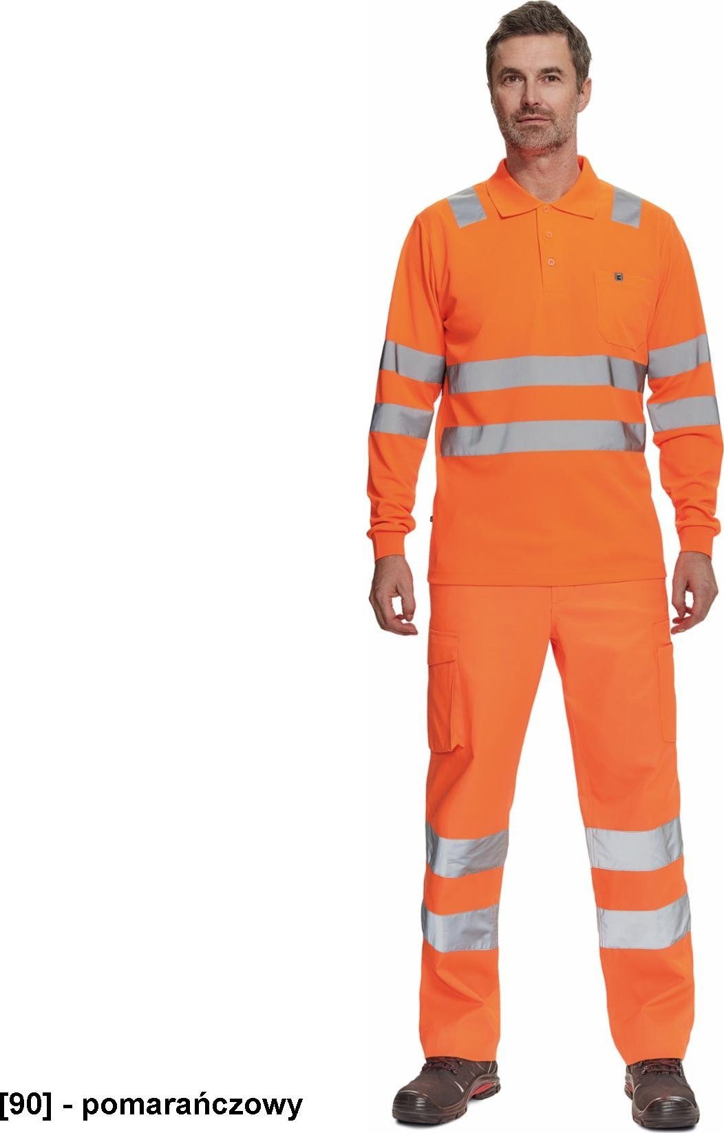 CERVA LUGO HV - polo z długim rękawem - pomarańczowy XS