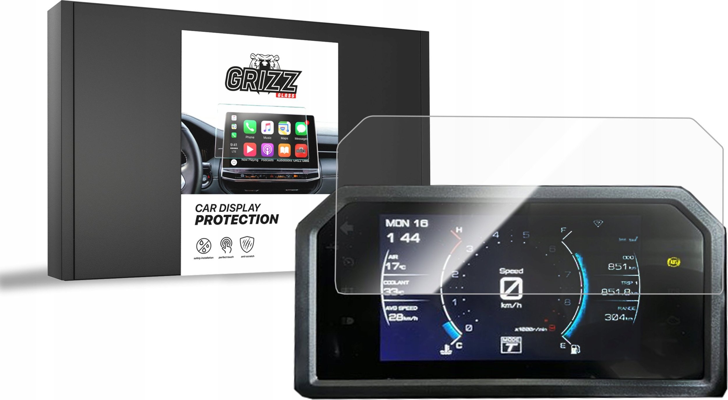 GrizzGlass Folia ceramiczna GrizzGlass CarDisplay Protection do Yamaha TMAX TECH MAX 7" 2024