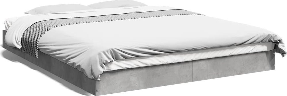 vidaXL vidaXL Rama łóżka, szarość betonu, 160x200 cm, materiał drewnopochodny