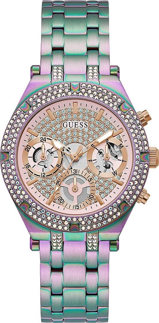 Zegarek Guess Zegarek damski Guess GW0440L3 CYRKONIE różowy