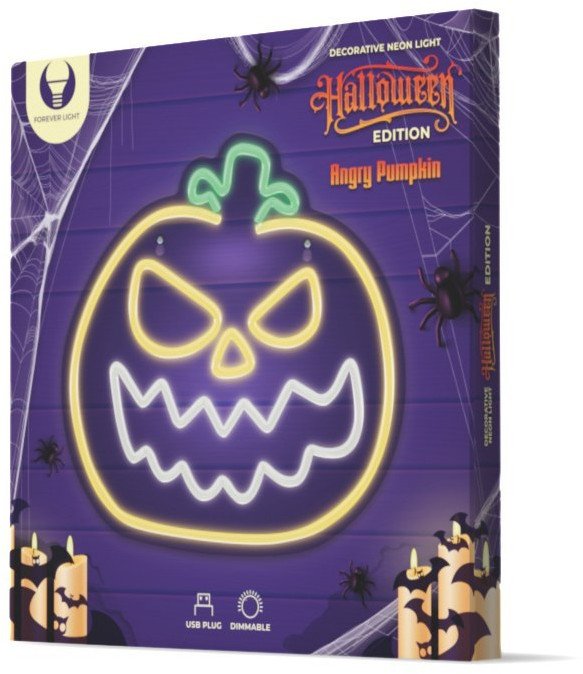 Neon PLEXI LED ZŁA DYNIA żółto biała FPNE14 Forever Light