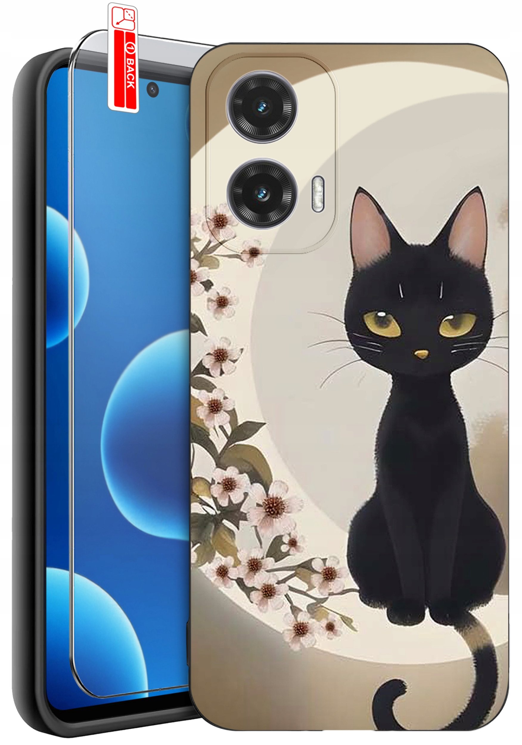 ETUI do Motorola Moto G45 5G | WZORY | SILIKONOWE MATT CASE + SZKŁO 9H