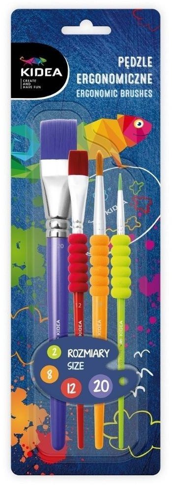 Pędzle ergonomiczne 4szt KIDEA