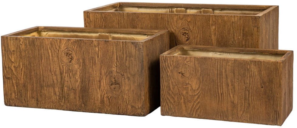 DONICE OGRODOWE ESTERA ZESTAW 3 SZTUK BRĄZOWE