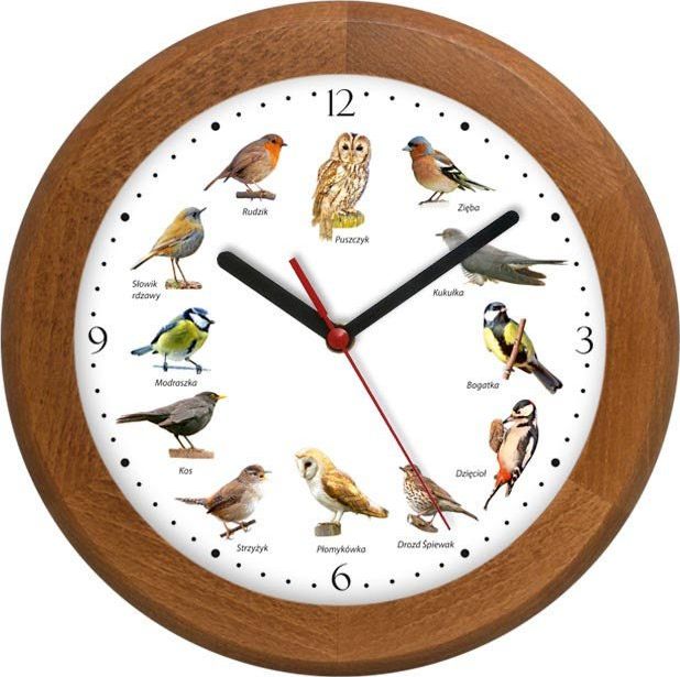 Atrix Zegar z głosami ptaków Atrix ATW301PK3 SW JD Drewniany uniwersalny