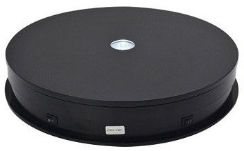 Elektrinis 360° besisukantis stovas su LED pašvietimu, apvalus 30cm, juodas