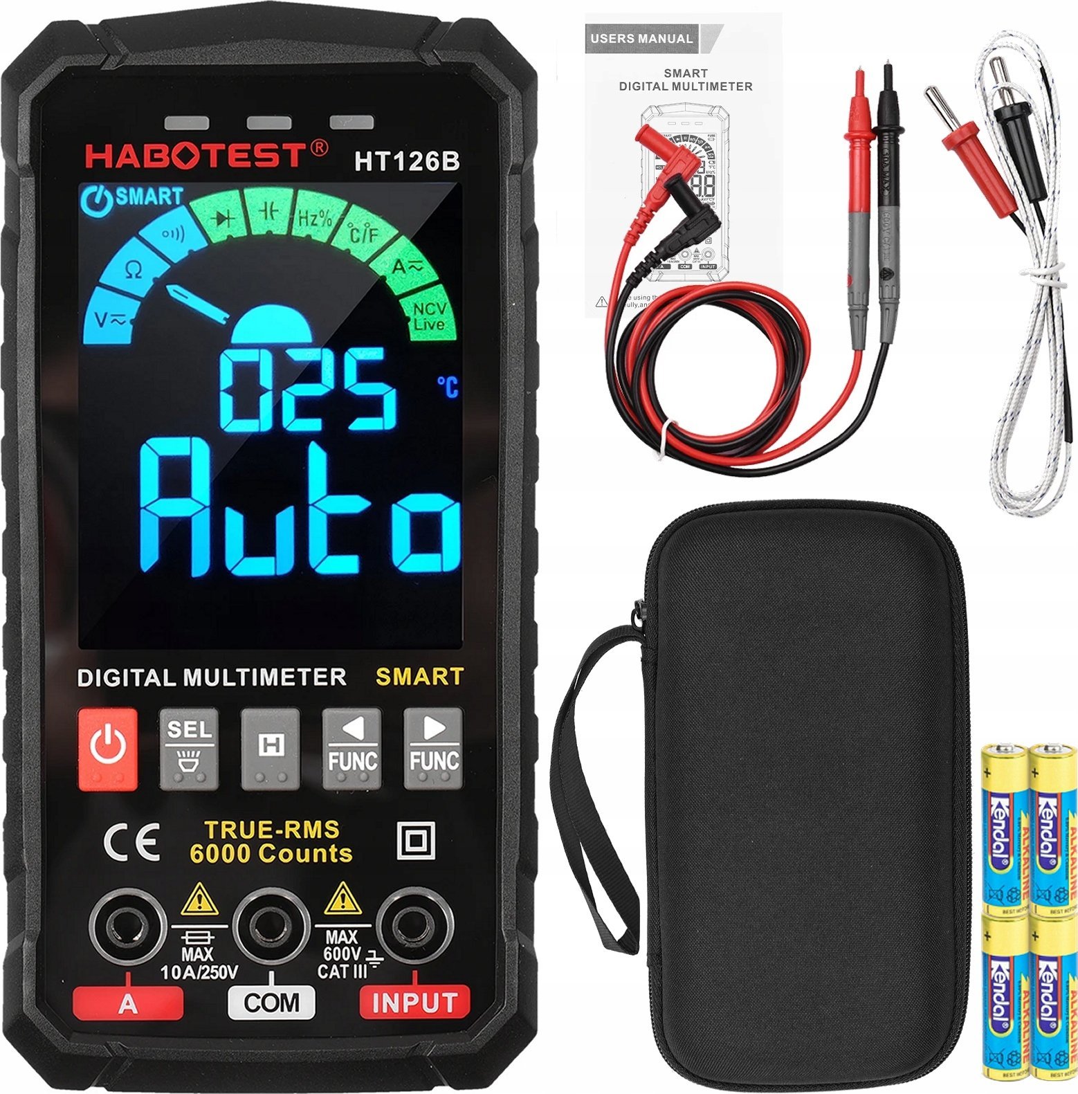 CYFROWY MULTIMETR UNIWERSALNY NCV RMS LIVE TEST TERMOPARA TEMP. LATARKA LED