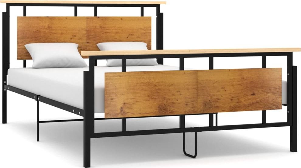 vidaXL Rama łóżka, metalowa, 140 x 200 cm