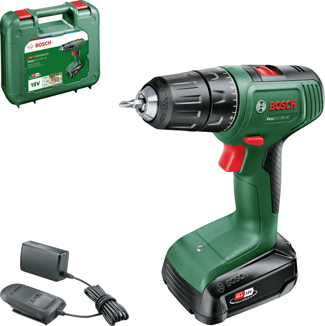 Wiertarko-wkrętarka Bosch EasyDrill 18V-40 18 V 1 x akumulator 2 Ah (06039D8004)