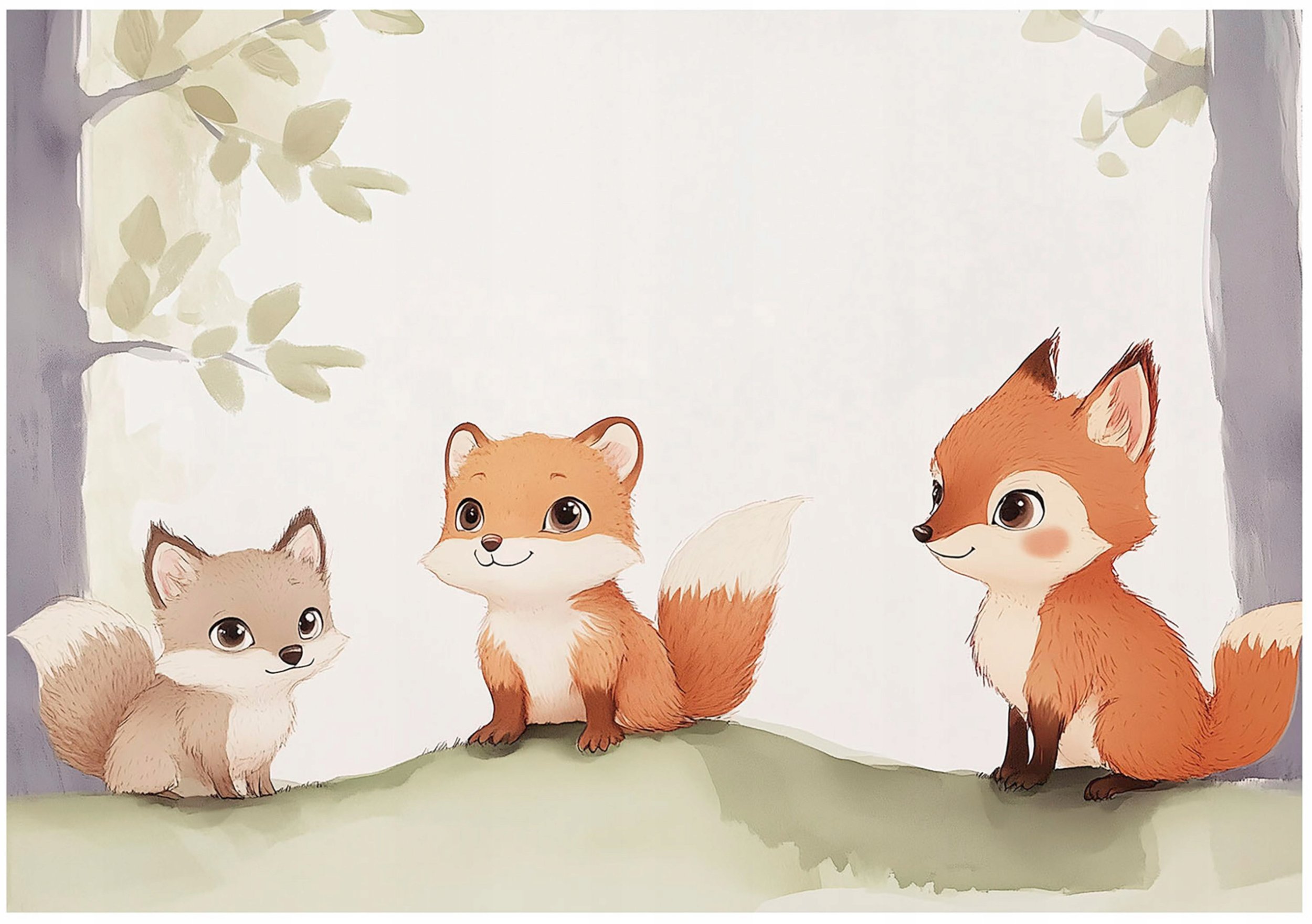 Fototapeta Dla Dzieci Zwierzęta Lisy Tapeta Do Pokoju Dziecięcego 250X175