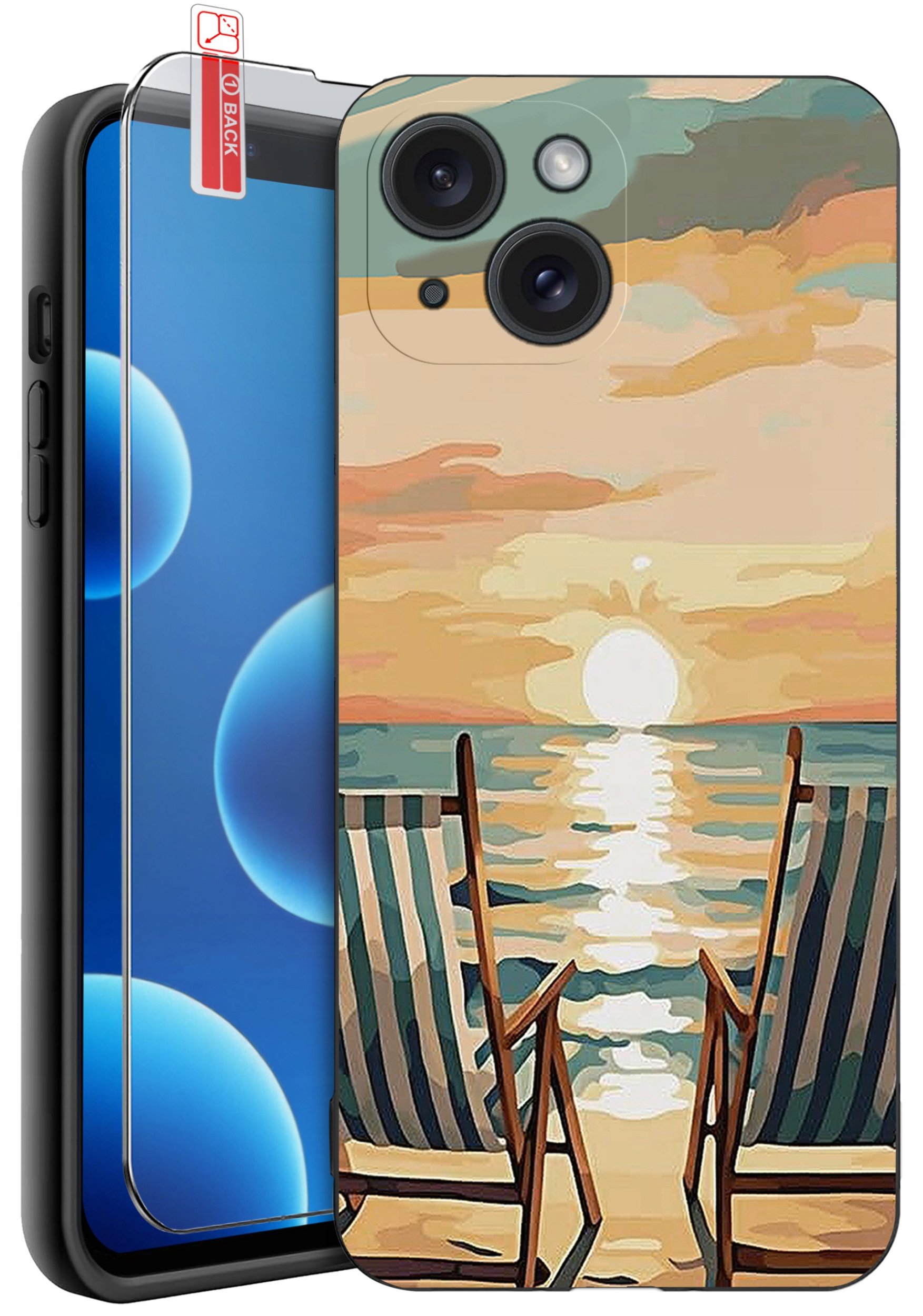 ETUI do iPhone 13 | 14 | WZORY | SILIKONOWE MATT CASE + SZKŁO 9H