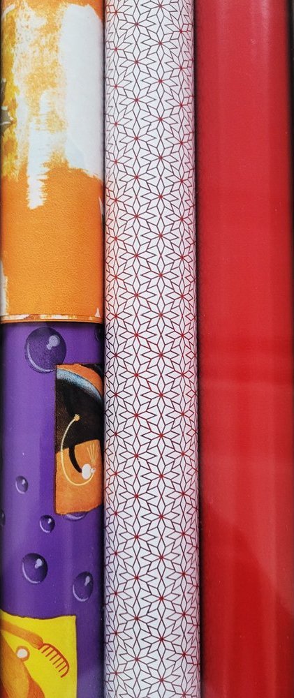 Papier ozdobny prezentowy 4 wzory 3,42m2 MIX4