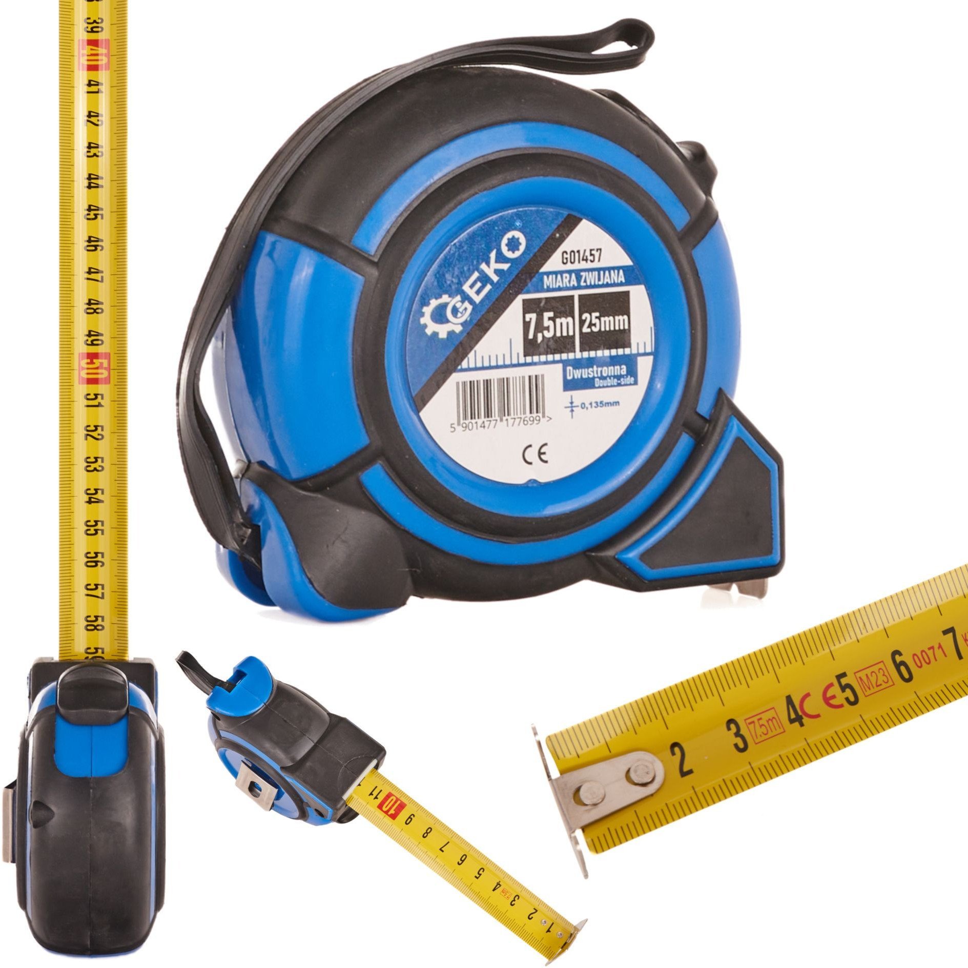 Miara zwijana 7,5mx25mm Dwustronna Double-side (6/60)