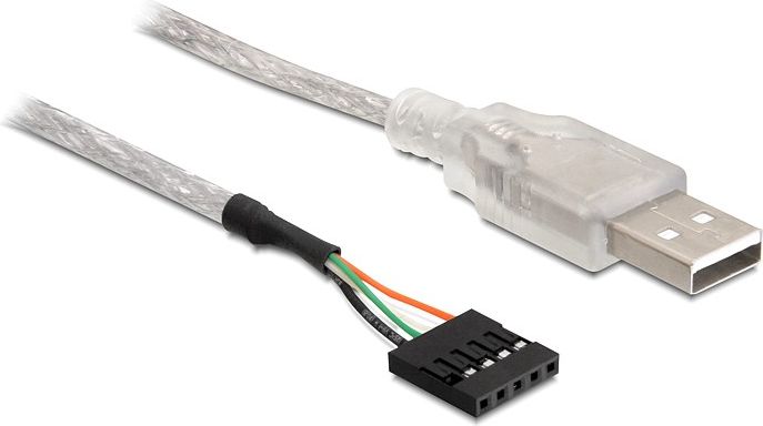 Delock USB zew. - USB wew., 0.7m, Biały (83078)