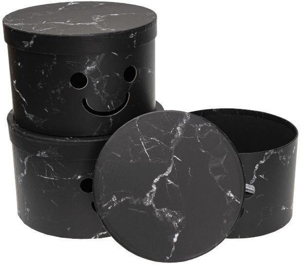 Pudełko Flower Box 3szt Smile czarny ROZETTE