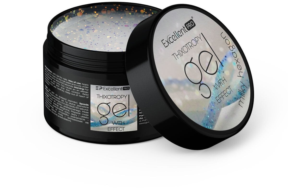 Excellent PRO Thixotropy Gel With Effect żel budujący Milky Hexagon 15g