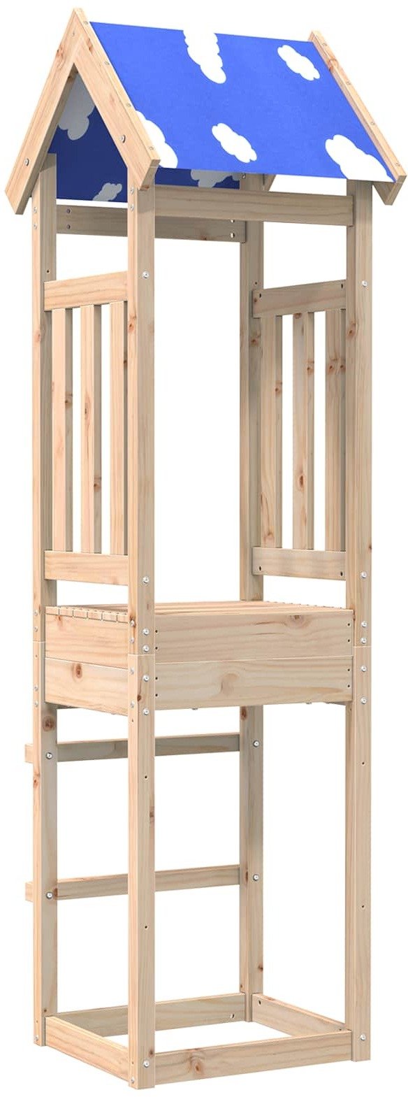 vidaXL Wieża zabaw Brązowy 52.5 x 46.5 x 208 cm Lekkie drewno sosnowe