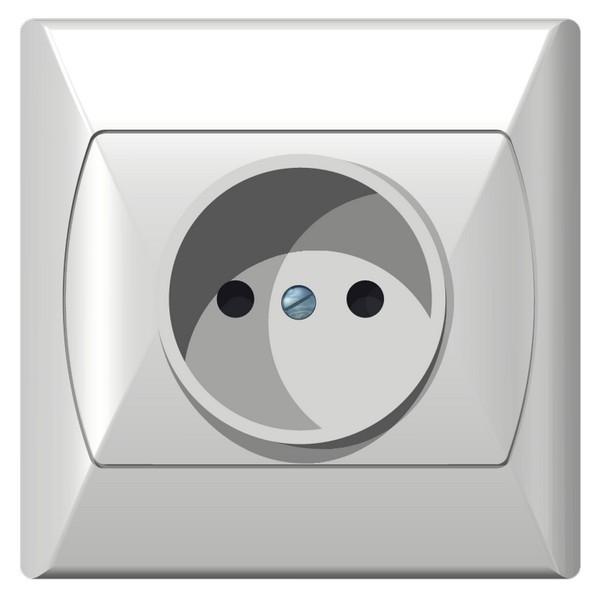 Ospel Gniazdko pojedyncze bez uziemienia AKCENT GP-1A/00