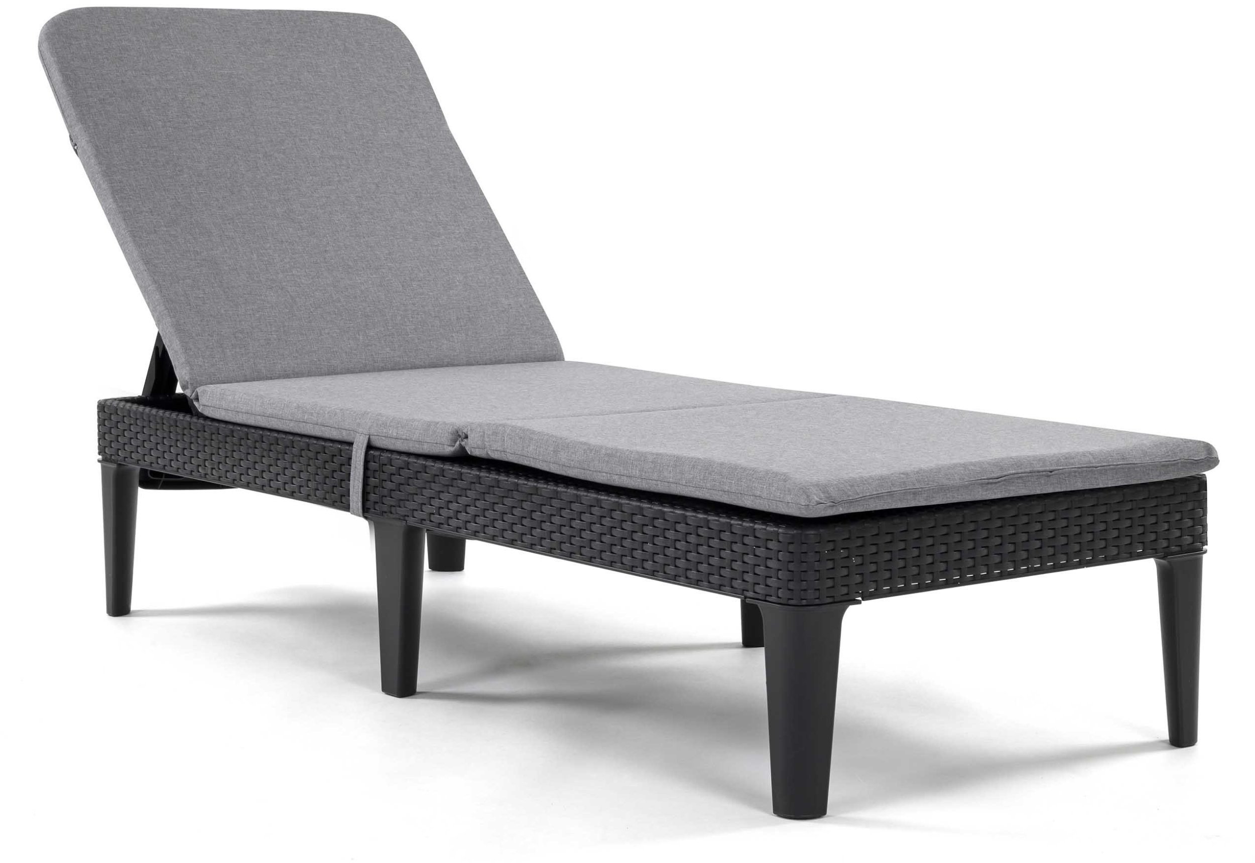 Leżak ogrodowy Keter Jaipur grafit z poduszką Bazkar Premium Melange S03