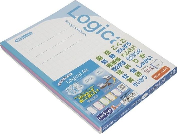 Notesy B5 kratka Logical AIR Grid (5szt)