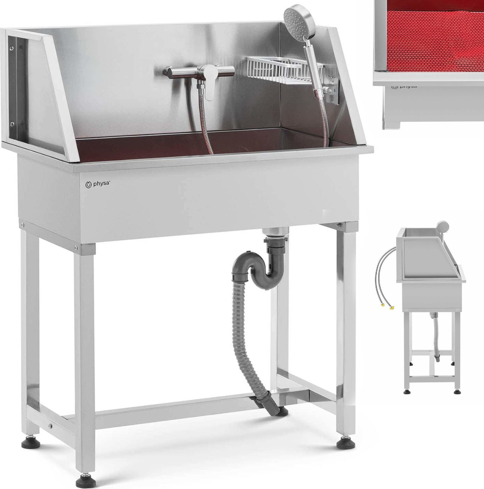 Physa Wanna groomerska do kąpieli mycia psów zwierząt 85 x 48 x 118 cm Wanna groomerska do kąpieli mycia psów zwierząt 85 x 48 x 118 cm