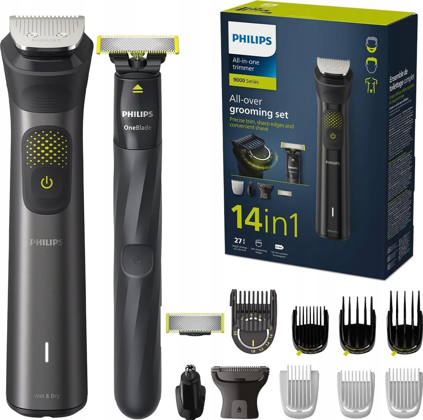 Philips MG9550/15 maszynka do włosów Szary 27 Litowo-jonowa (Li-Ion)