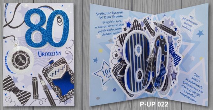 Panorama Kartki karnet Premium + koperta P-UP-022 "80-TKA" Panorama