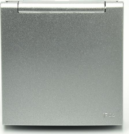 Efapel EFAPEL LOGUS90 ELEMENT CENTRALNY DO GNIAZDA Z UZIEMIENIEM Z POKRYWĄ IP44 ALUMINIUM 90654 TAL