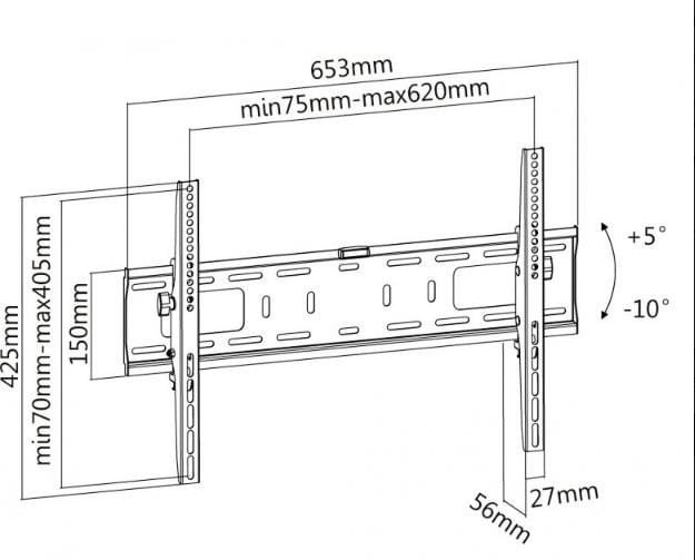 Reflecta Uchwyt ścienny Plano Flat 70-6040T 37'' - 70''
